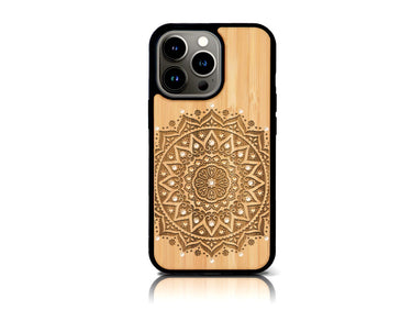 MANDALA SWAROVSKI iPhone 13 Pro Max Holz-Kunststoff Hülle
